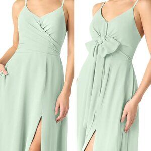 Azazie Citrina Size 6 in Sage Green